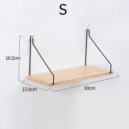 Iron Wooden Wall Shelf for Home Living Room Decor