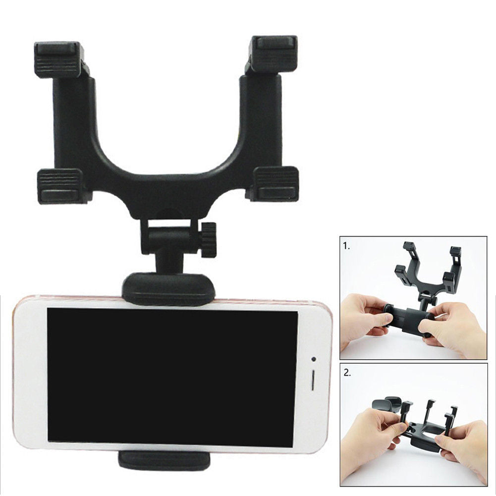 360° Rearview Mirror Phone Holder