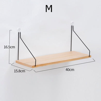 Iron Wooden Wall Shelf for Home Living Room Decor