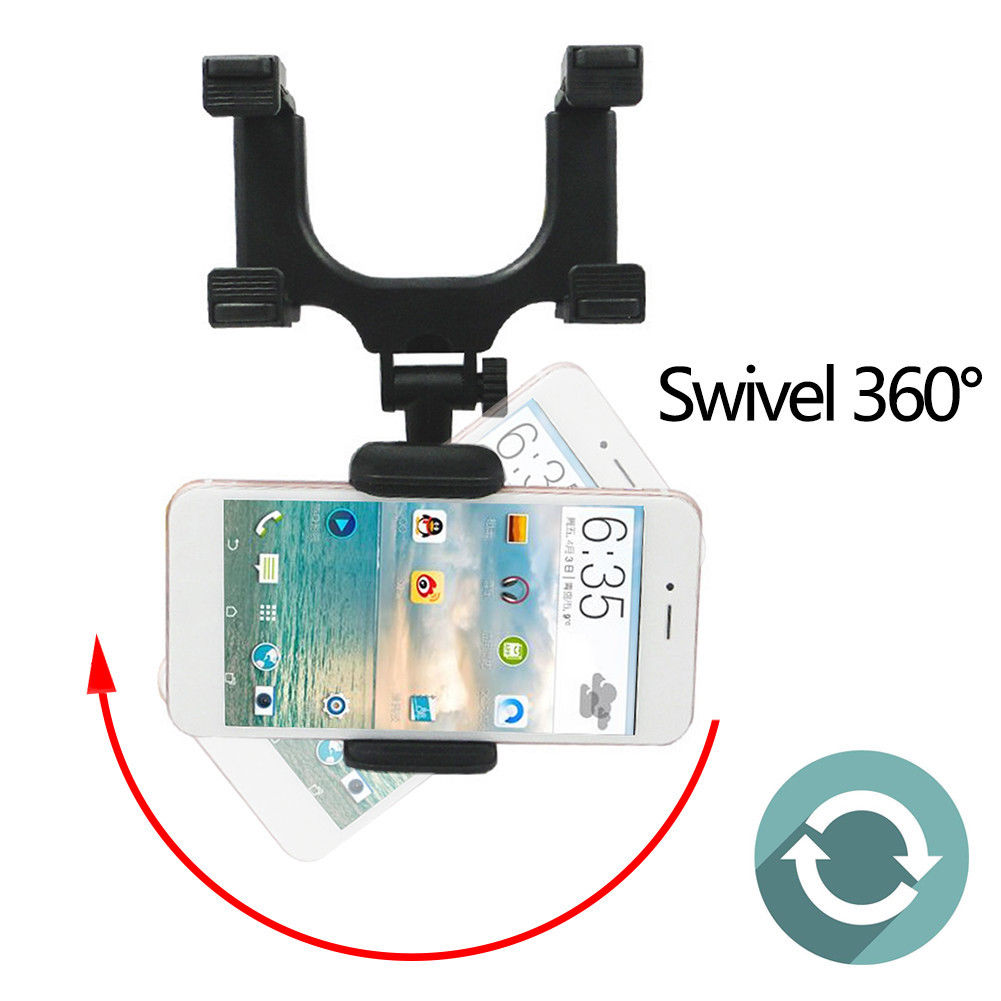 360° Rearview Mirror Phone Holder